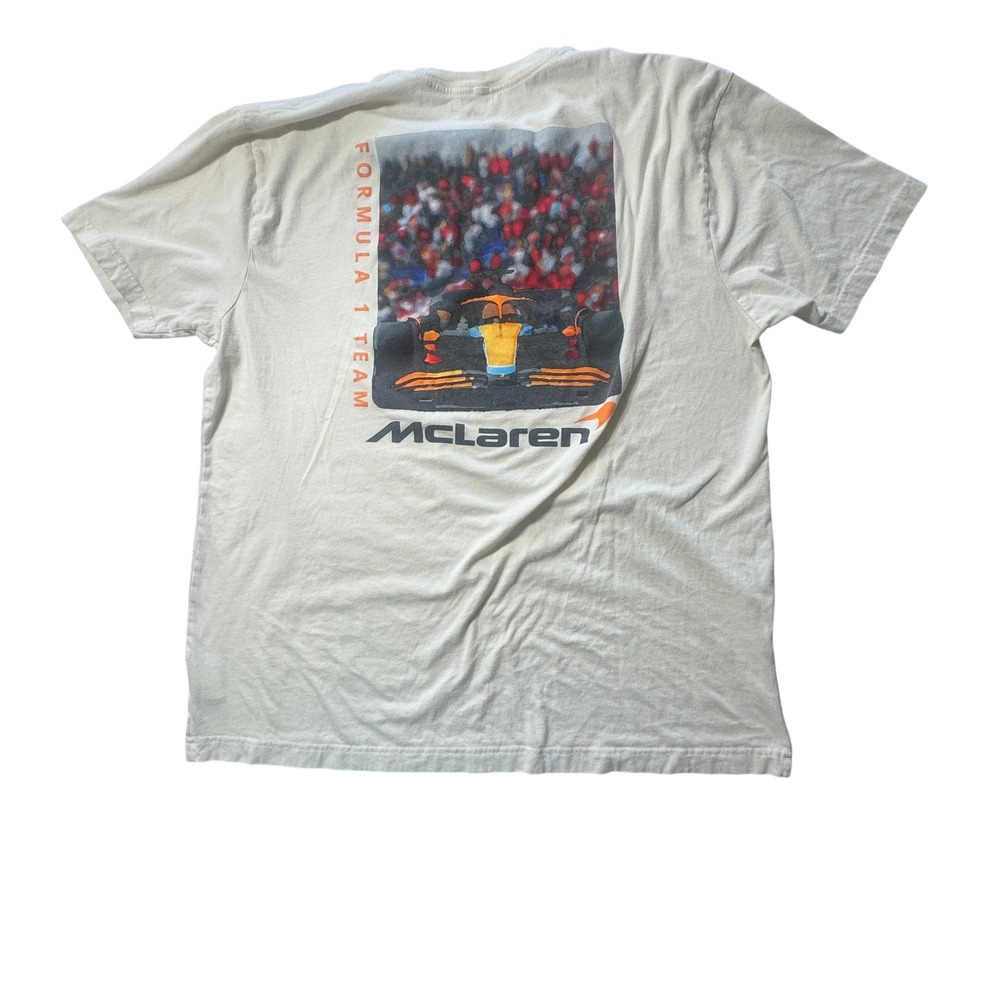 McLaren Graphic T-Shirt Mens 2XL White Excellent Formula 1 Team Race Car Tee